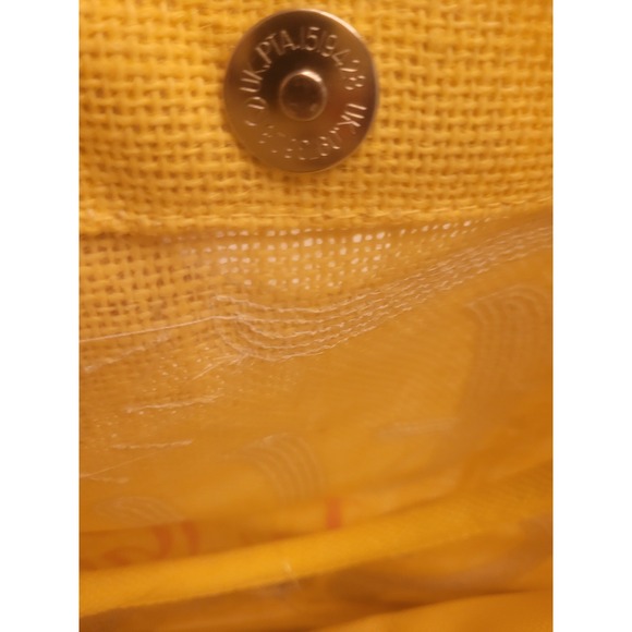 Kendall+James Bright Yellow Natural Jute Tote Bag W/Fun In The Sun In Sequins - Picture 2 of 9